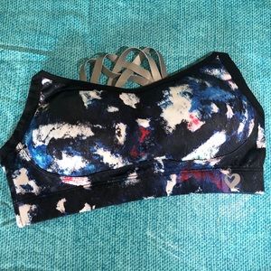 sports bra, paint splattered design